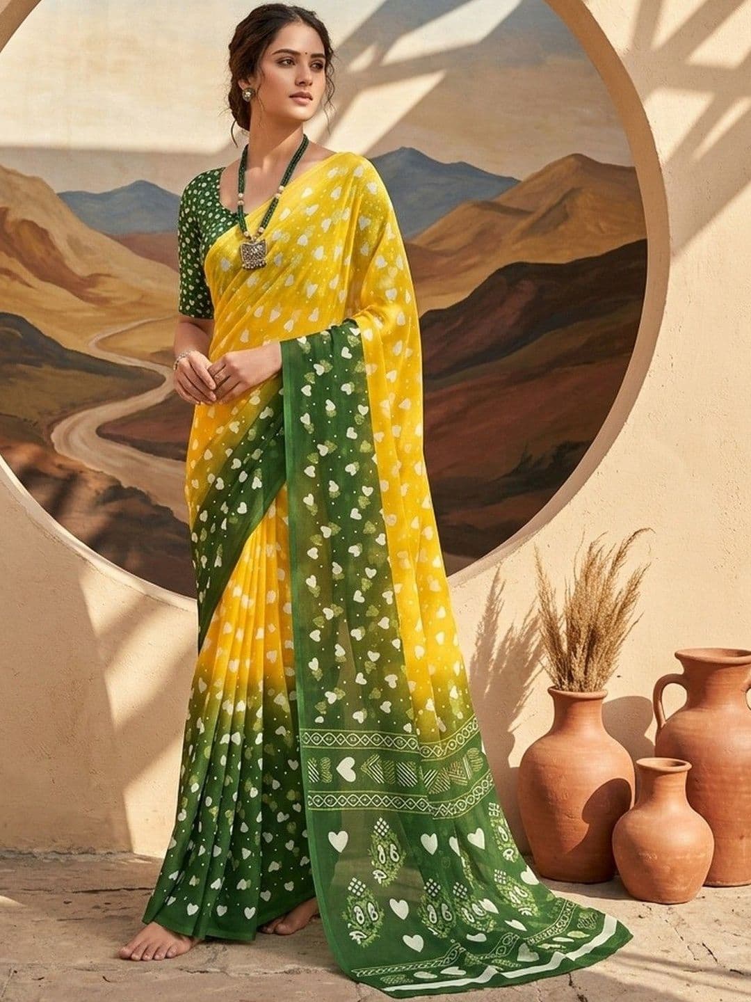 TASRIKA Floral Pure Georgette Designer Saree - view 1