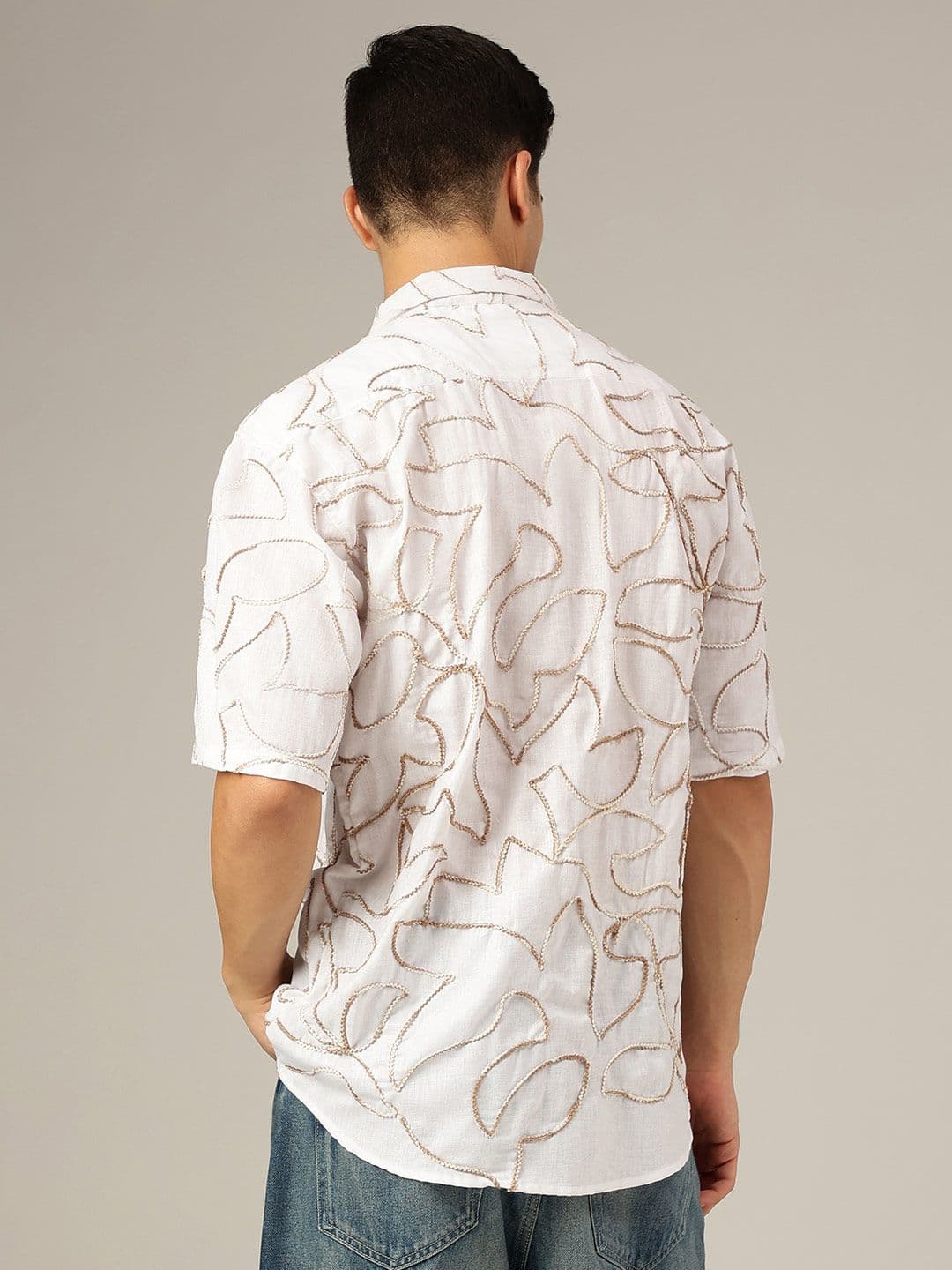 DENNISON Embroidered Drop-shoulder Oversized Shirt thumbnail 5