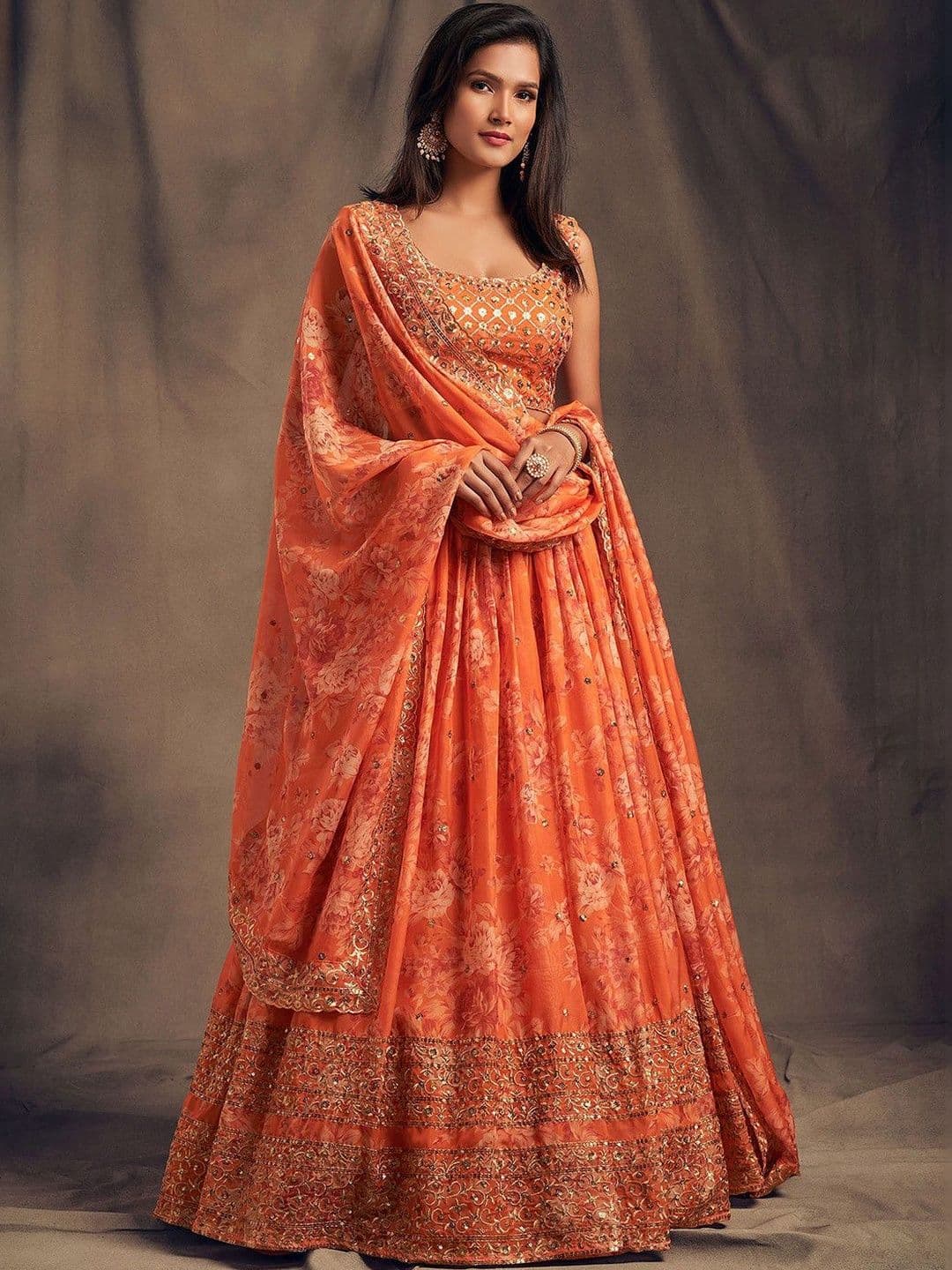 BAESD Embellished Sequinned Semi-Stitched Lehenga & Blouse With Dupatta thumbnail 3