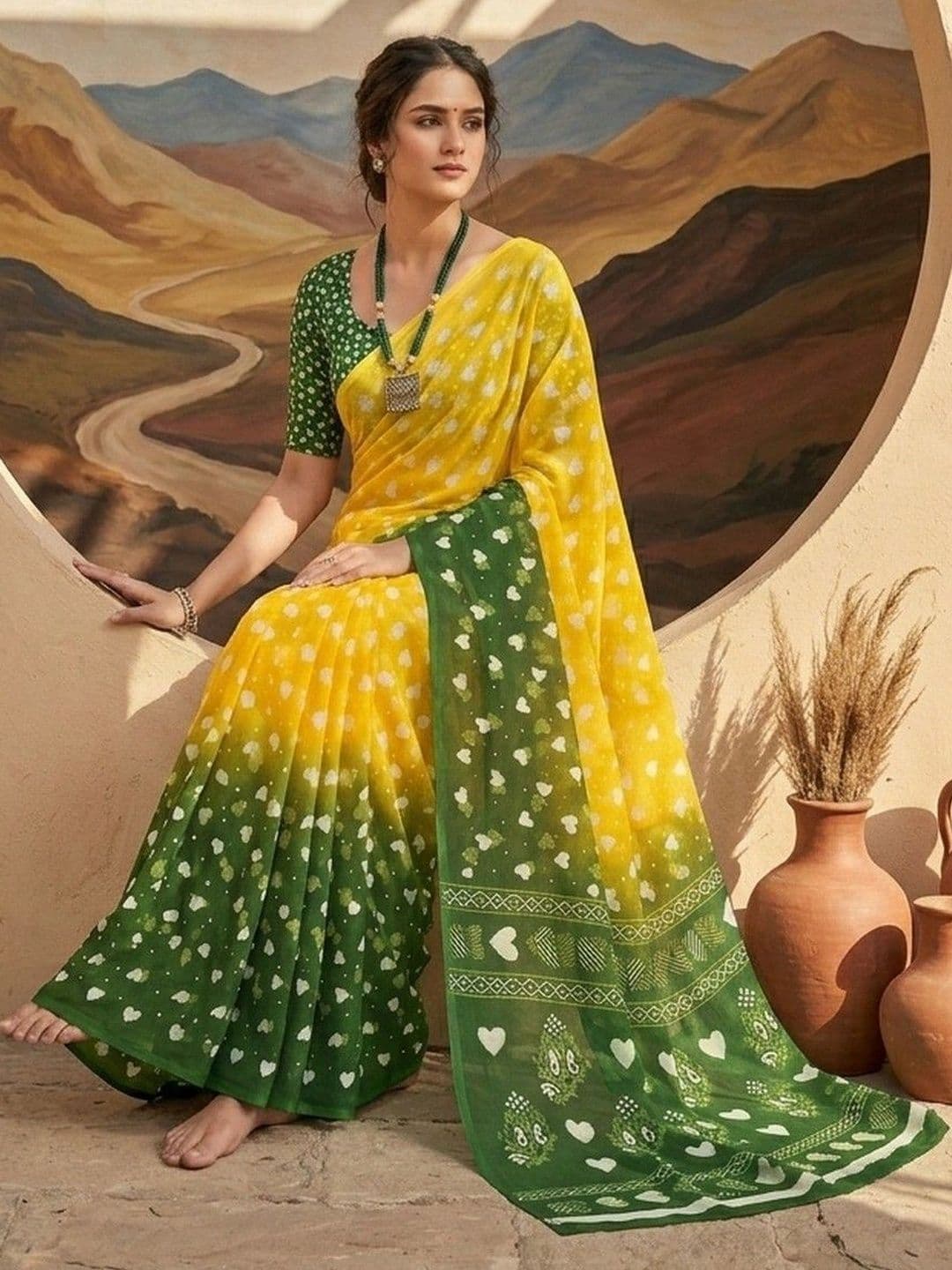 TASRIKA Floral Pure Georgette Designer Saree thumbnail 5