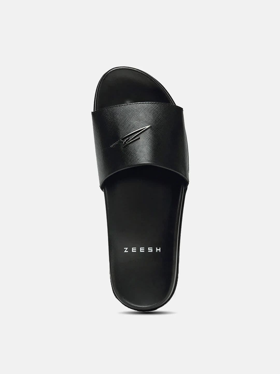 ZEESH Men Midnight Leather Sliders thumbnail 3