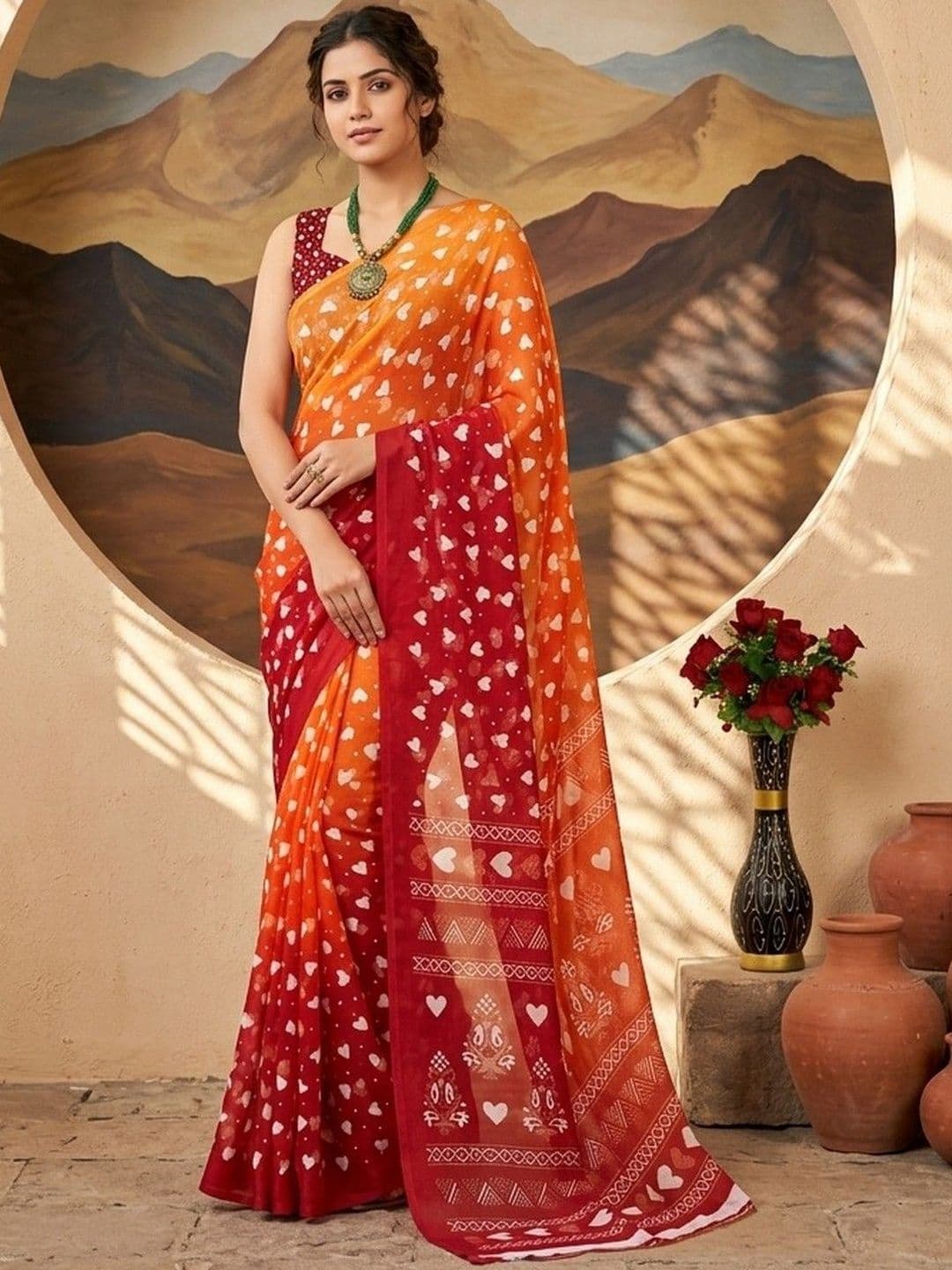 100 Dreams Pure Georgette Saree - view 1