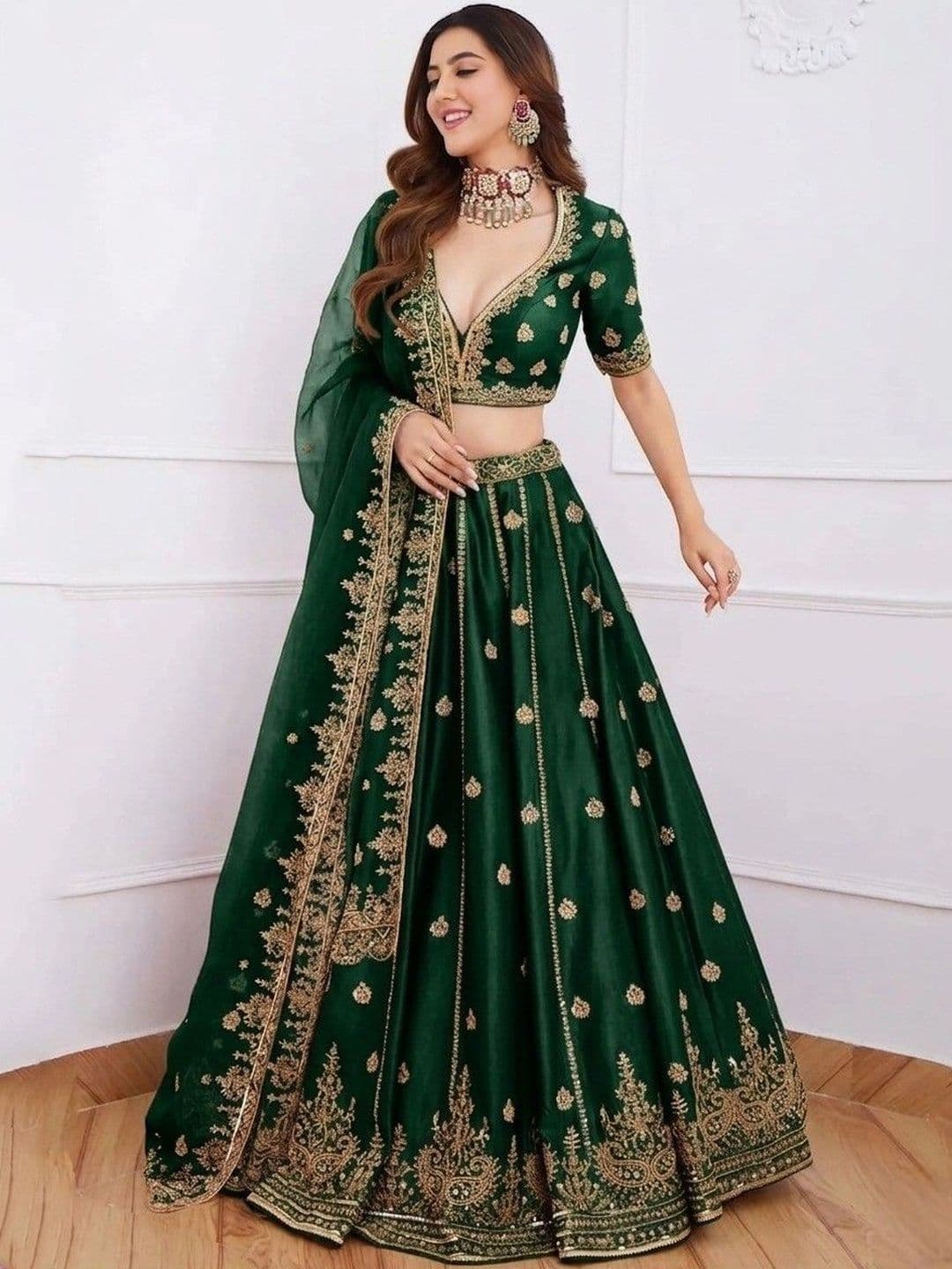 Piludi Embroidered Semi-Stitched Lehenga Choli With Dupatta - view 1