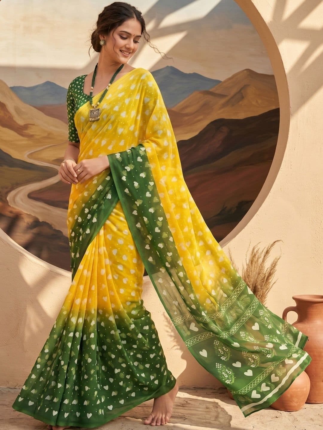 TASRIKA Floral Pure Georgette Designer Saree thumbnail 2
