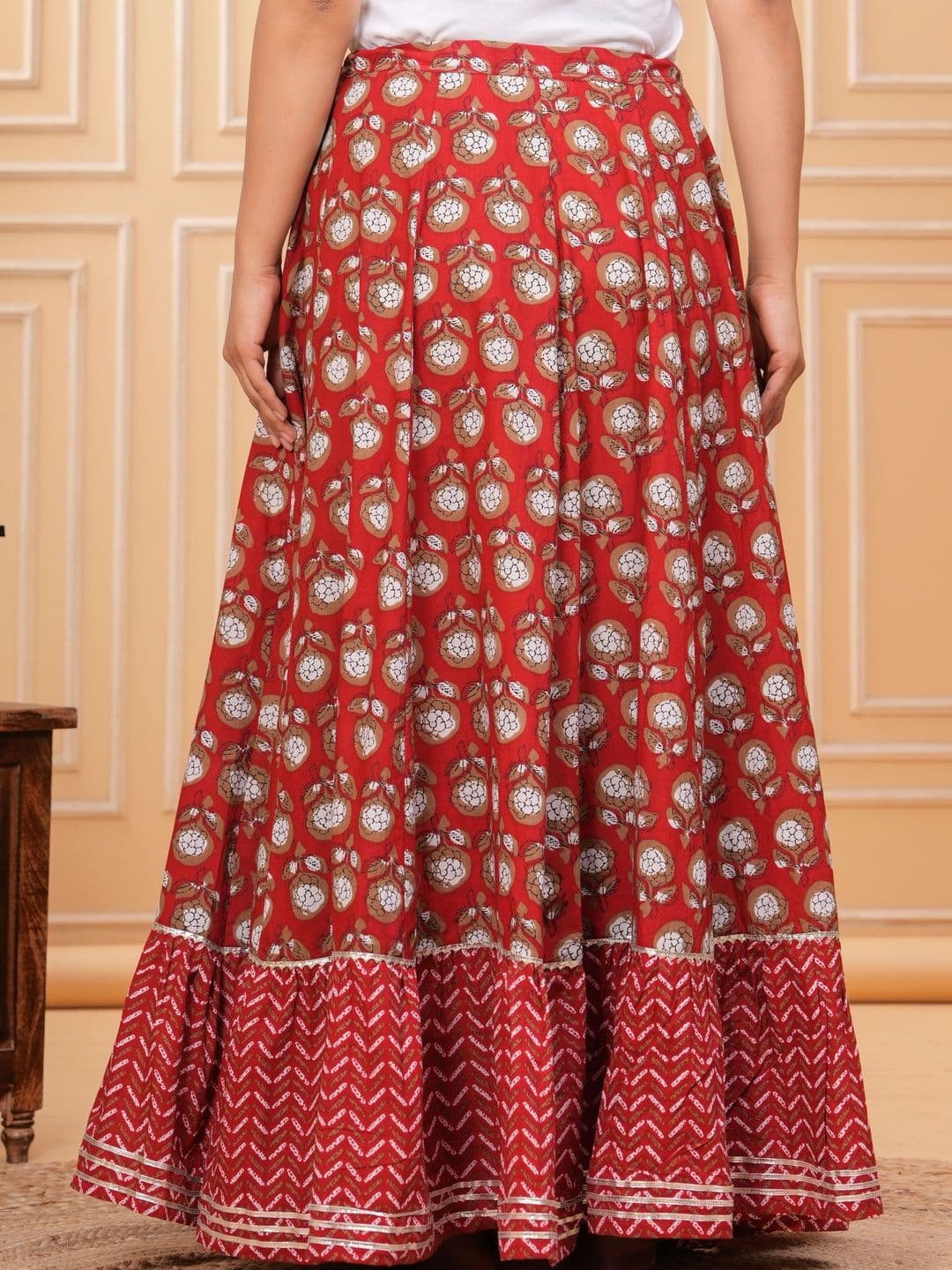 Sangria Women Floral Maxi Flared Skirt thumbnail 5