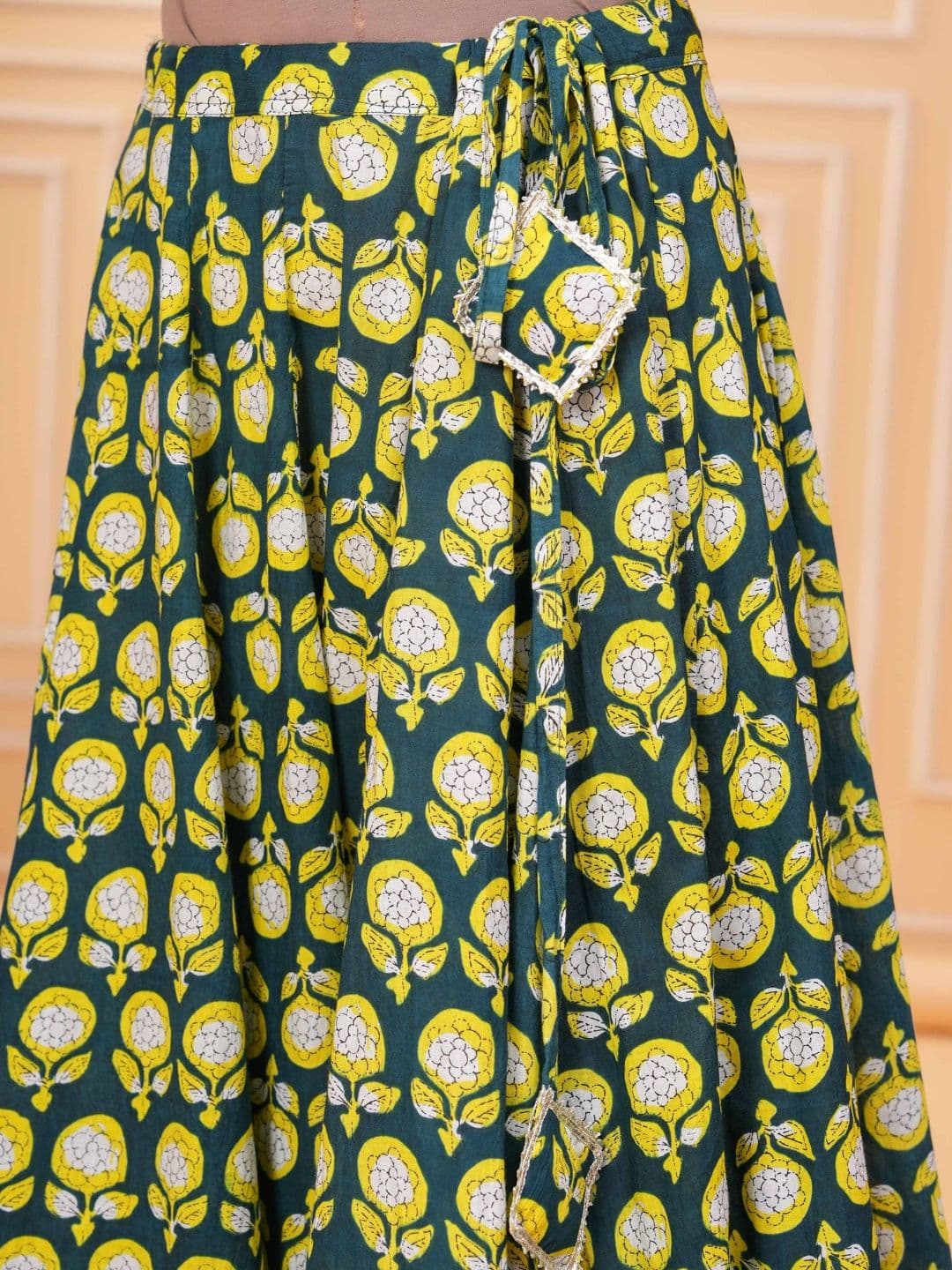 Sangria Women Cotton Cambric Floral Maxi Flared Skirt thumbnail 5