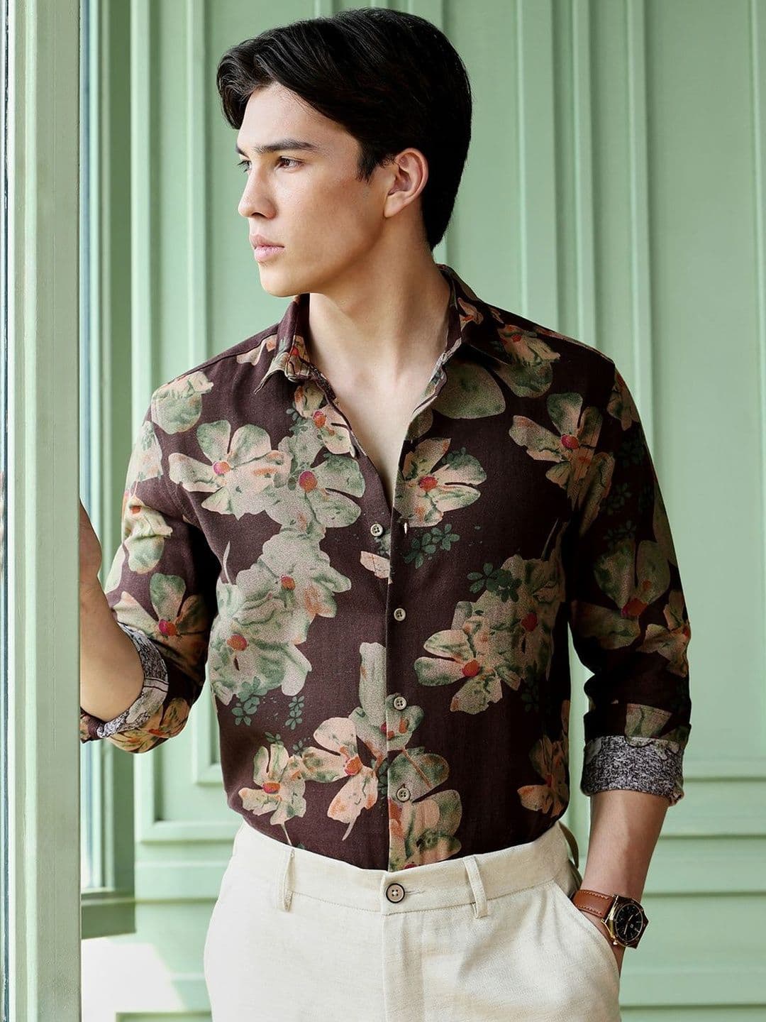 CAHOOT Floral Printed Spread Collar Standard Regular Fit Casual Shirt - view 1