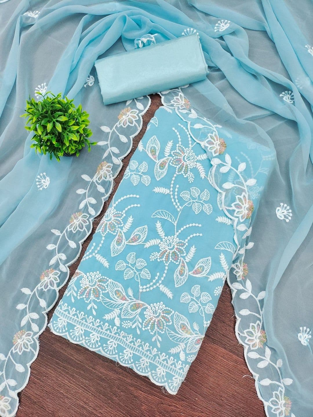 Rangtulika Ethnics Embroidered Unstitched Dress Material - view 1