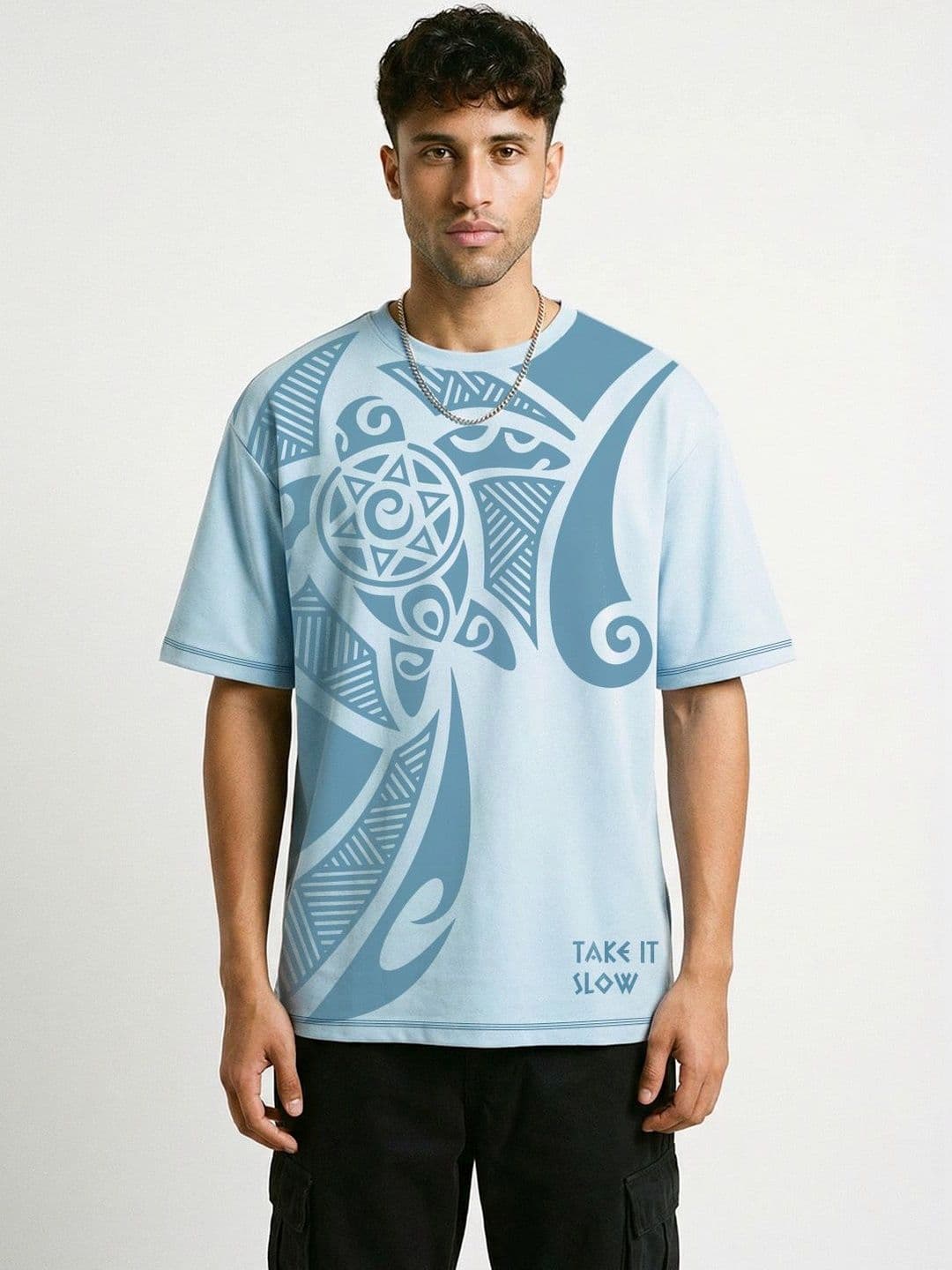Crazymonk Men Printed Raw Edge T-shirt - view 1