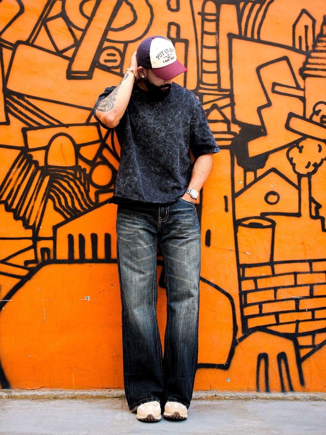 BDSQUARE Men Dyed Boxy T-shirt thumbnail 2