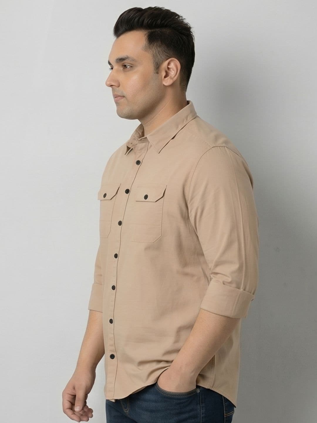 Metronaut Men Plus Size Casual Cargo Shirt thumbnail 2