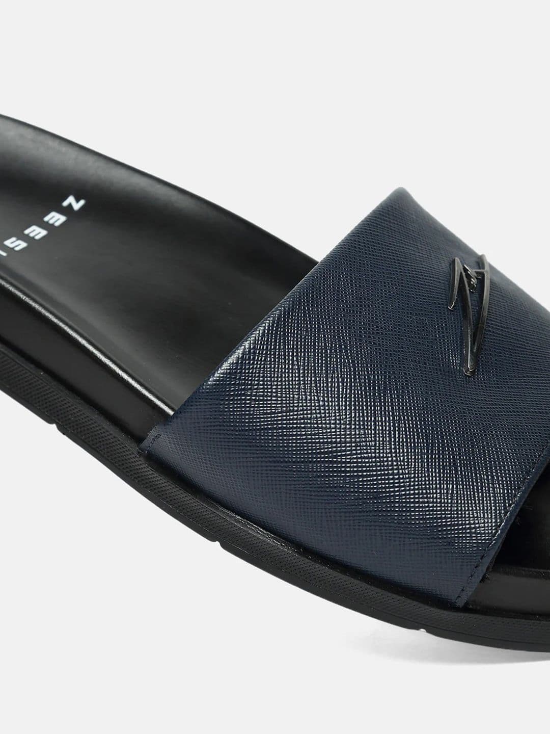 ZEESH Men Solid Ridgeway Leather Sliders thumbnail 7