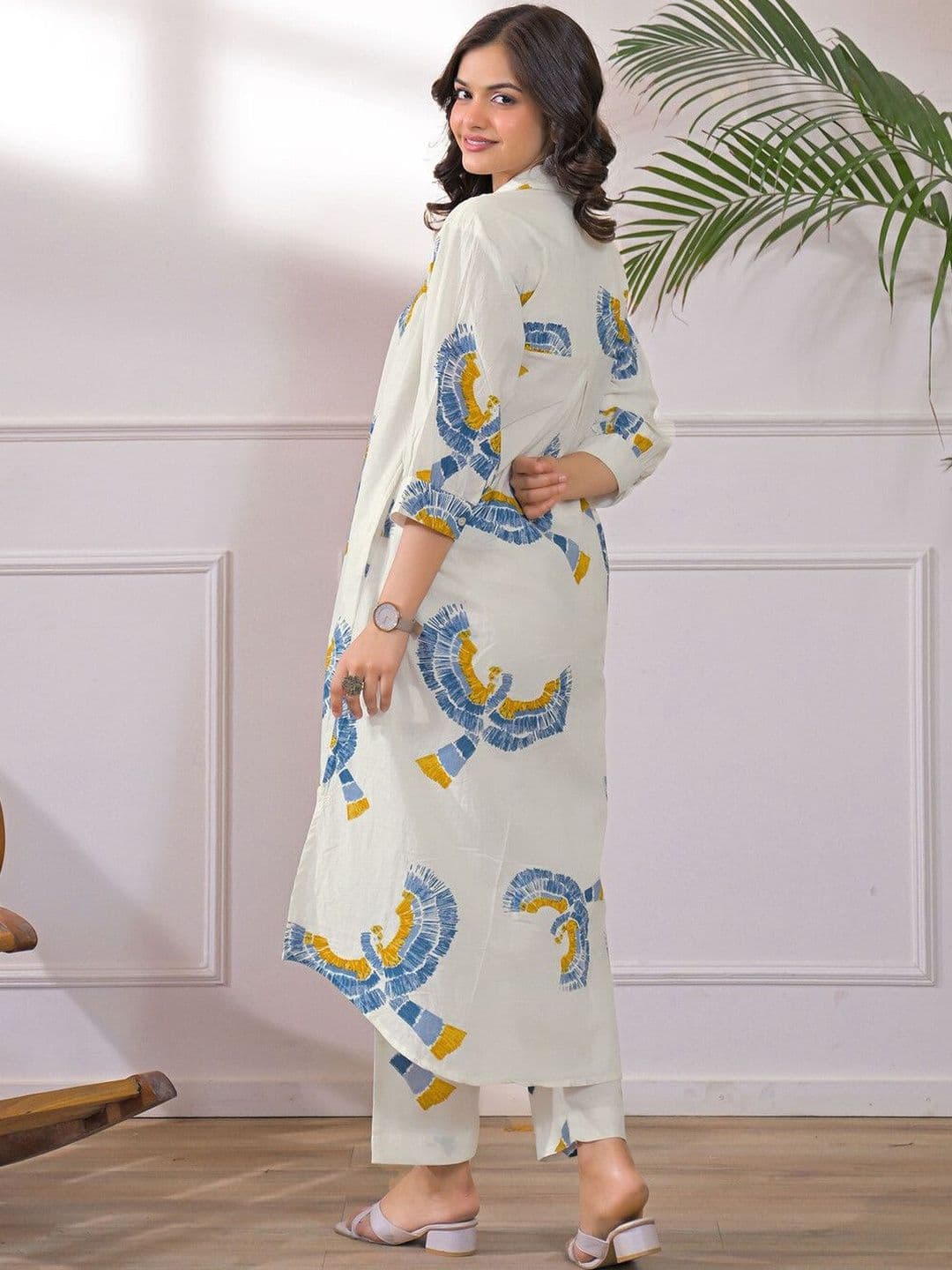 Anouk Rustic Printed Off White Cotton Co Ords for Women thumbnail 3