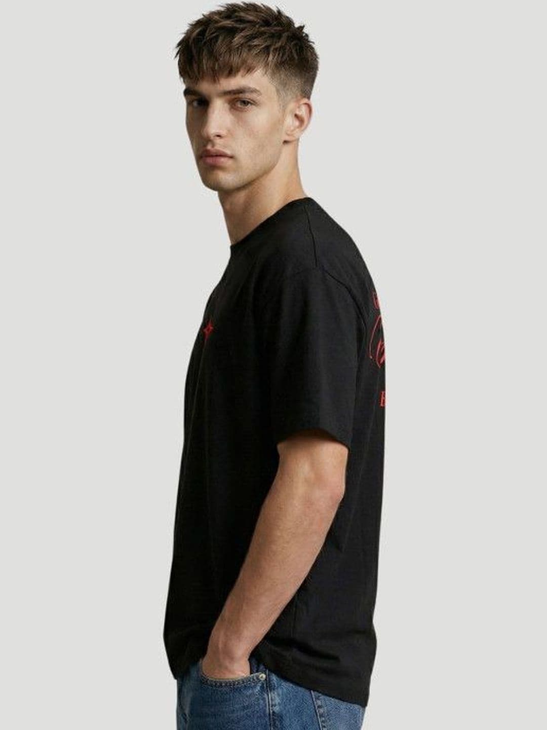 Hubberholme Men Typography Printed Cotton Drop-Shoulder Sleeves T-shirt thumbnail 6