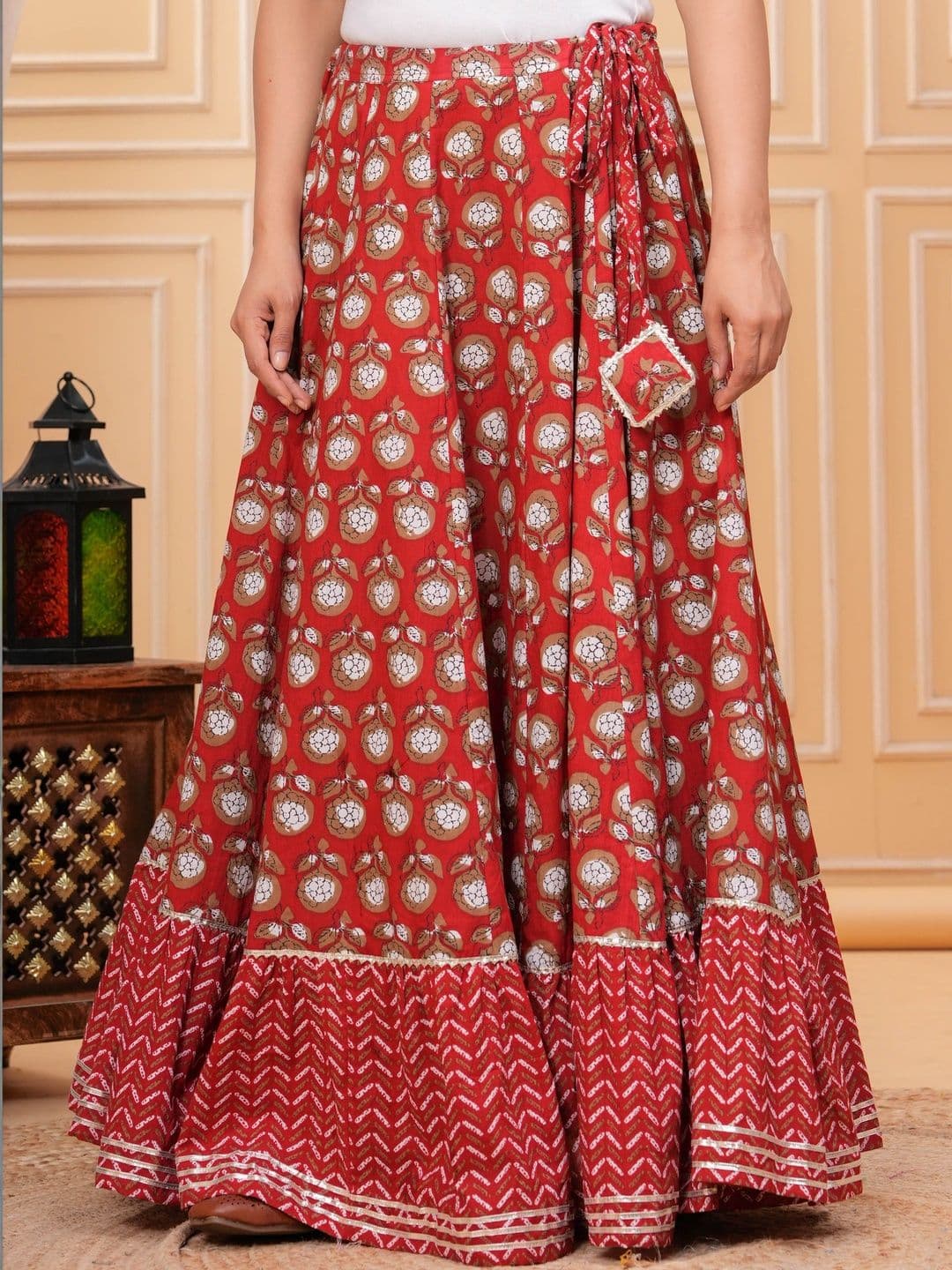 Sangria Women Floral Maxi Flared Skirt - view 1