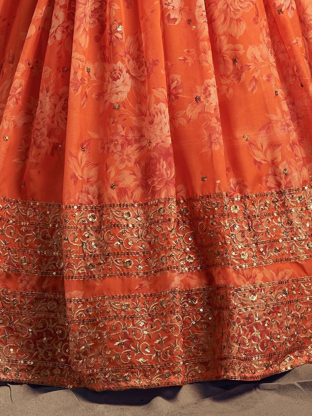 KRYSAL Embellished Sequinned Semi-Stitched Lehenga & Blouse With Dupatta thumbnail 7