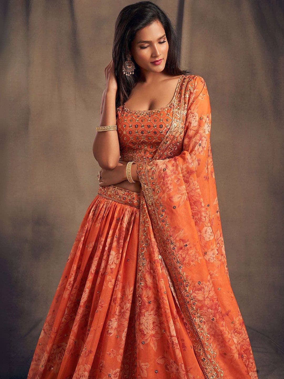 BAESD Embellished Sequinned Semi-Stitched Lehenga & Blouse With Dupatta thumbnail 4