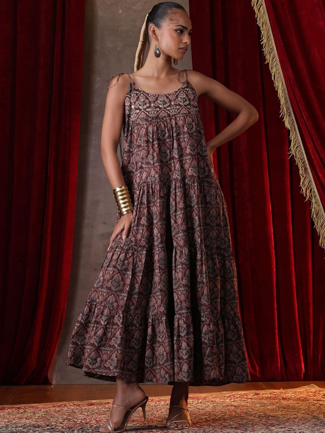 Khushal K Ethnic Motifs Print A-Line Maxi Dress thumbnail 7
