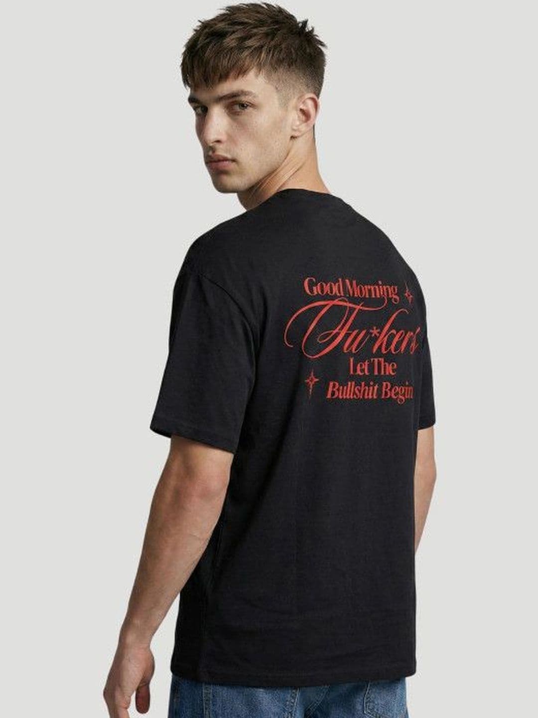 High Star Men Printed Round Neck Oversized T-shirt thumbnail 2