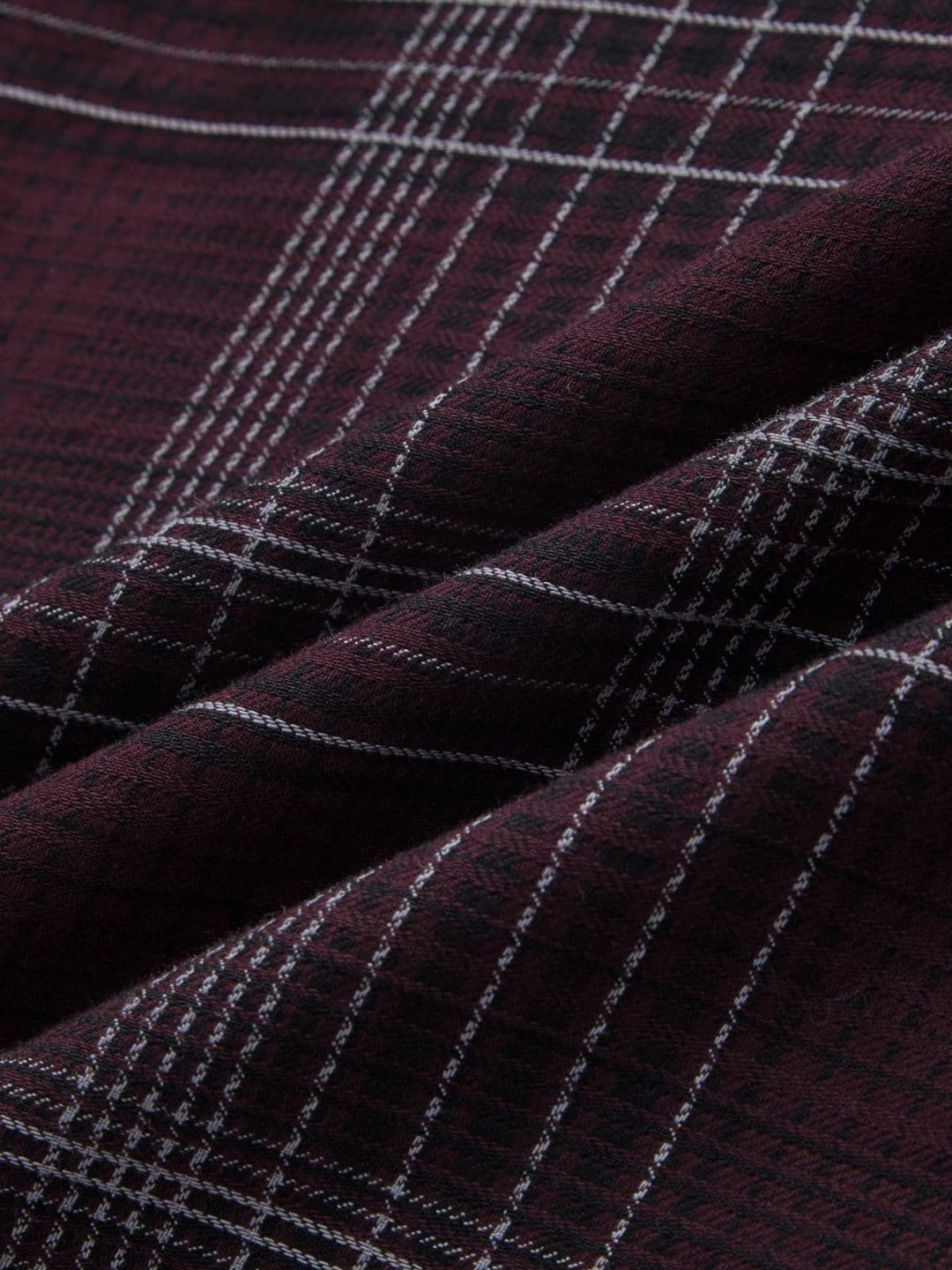 VASTRADO Refined Maroon & White Contrast Checks Shirt thumbnail 4