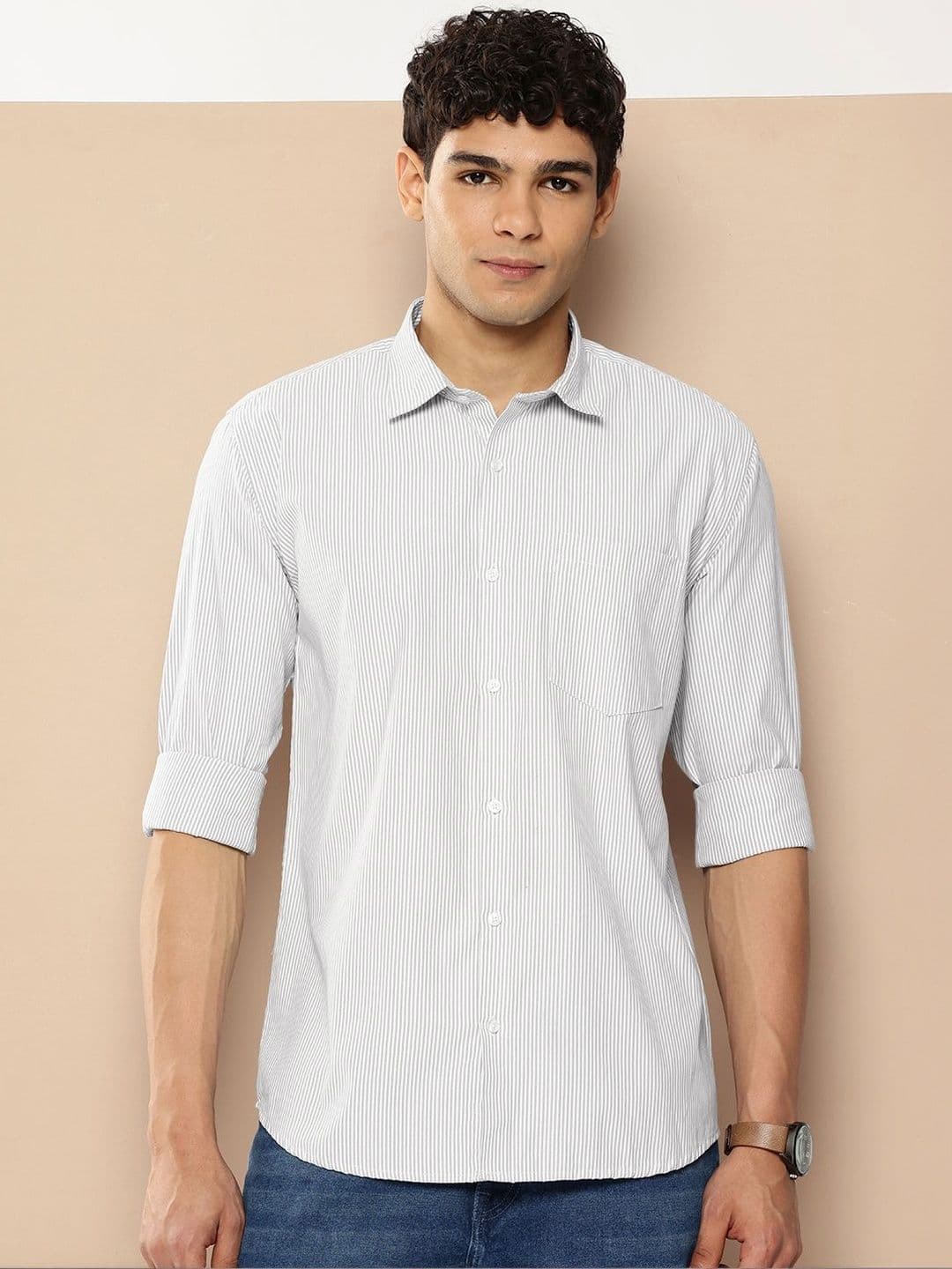 Mast & Harbour Men Premium Slim Fit Striped Casual Shirt - view 1
