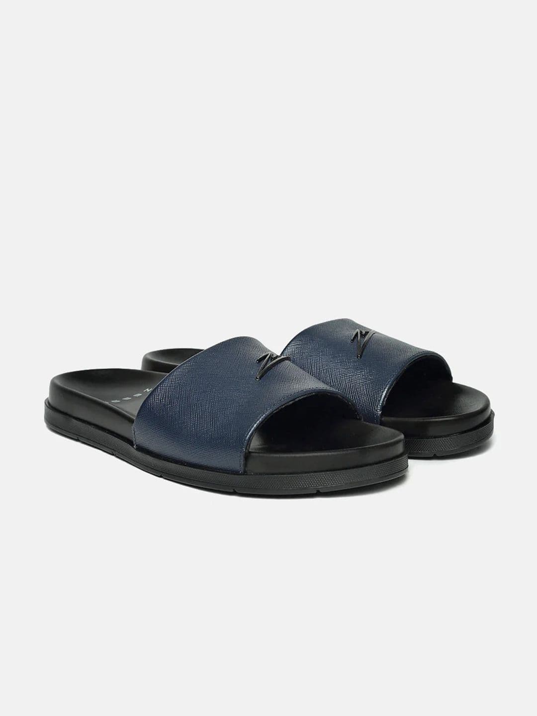 ZEESH Men Solid Ridgeway Leather Sliders thumbnail 6