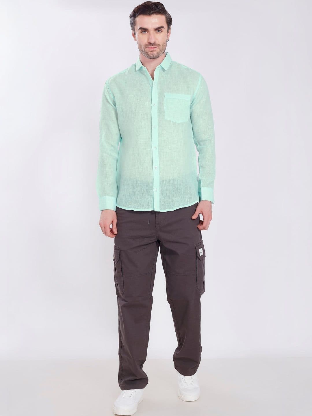 Mast & Harbour Men Slim Fit Semi Sheer Casual Shirt thumbnail 3