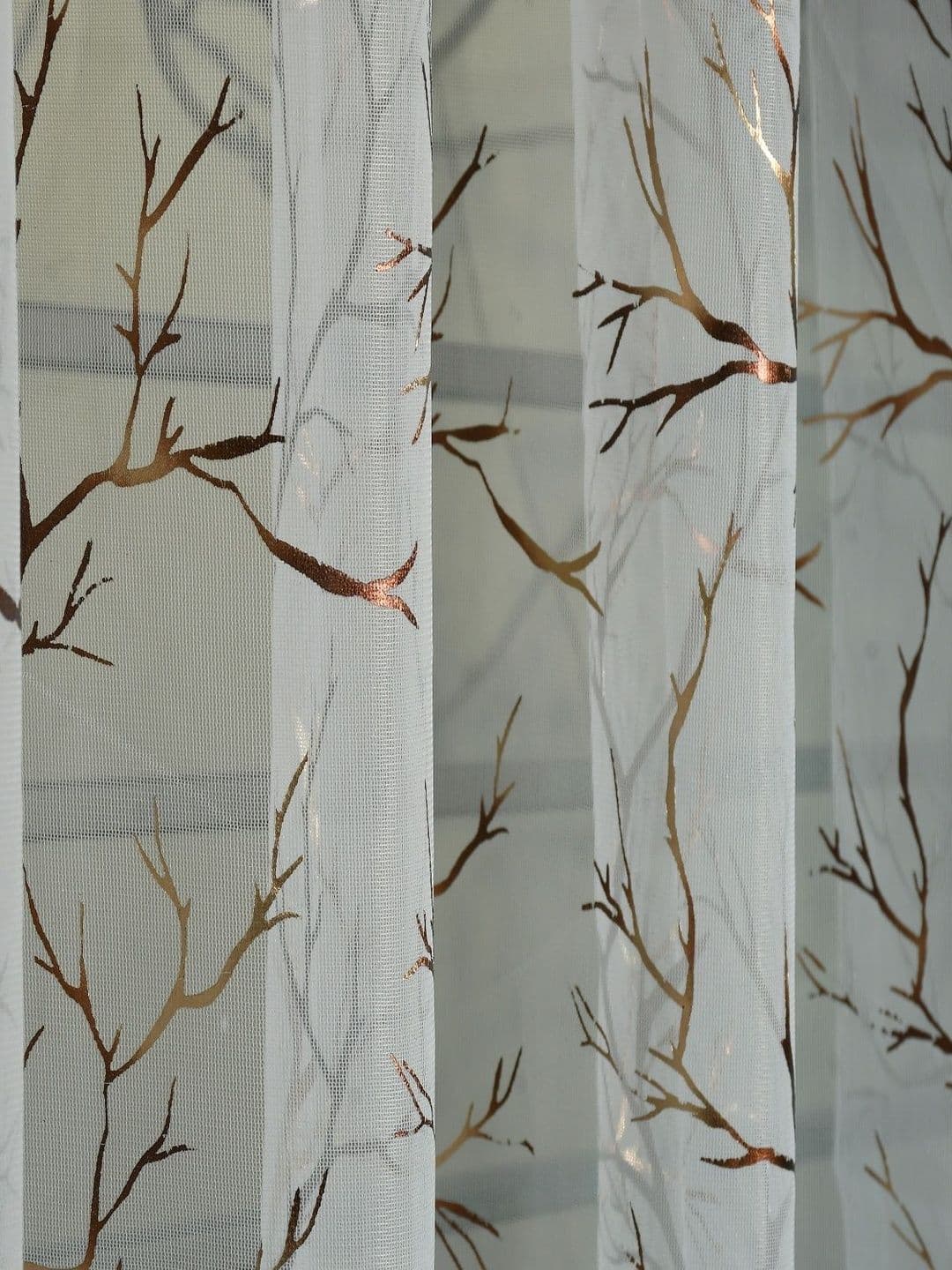 Aura White Set of 2 Sheer Door Curtain thumbnail 2