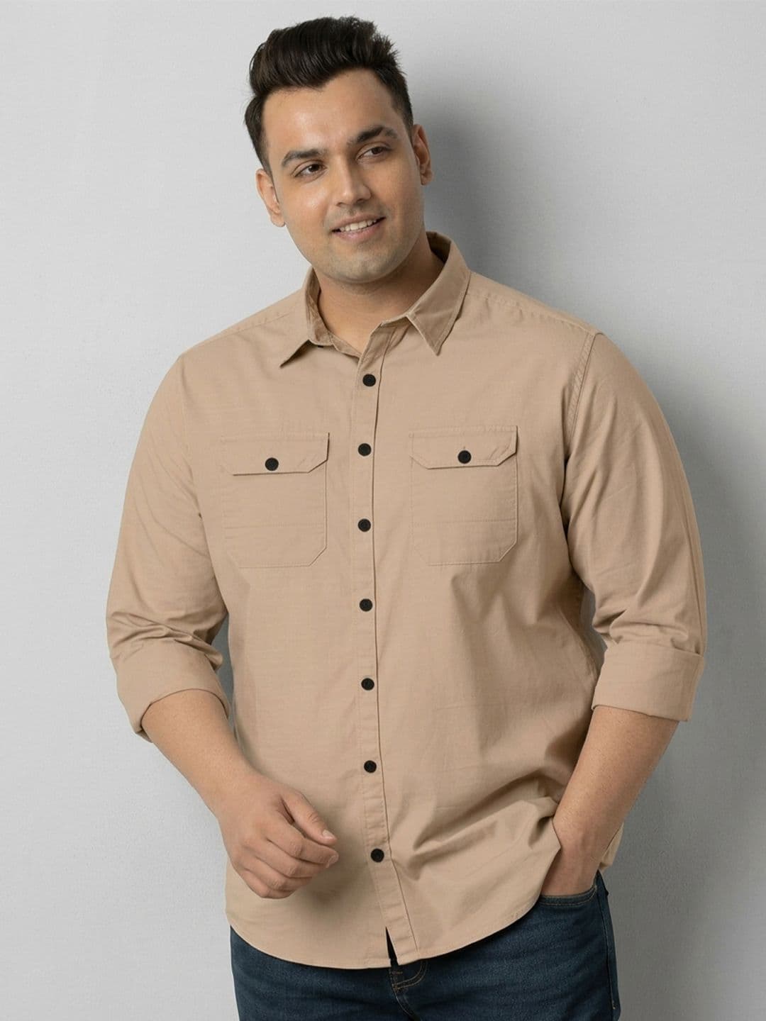 Metronaut Men Plus Size Casual Cargo Shirt - view 1