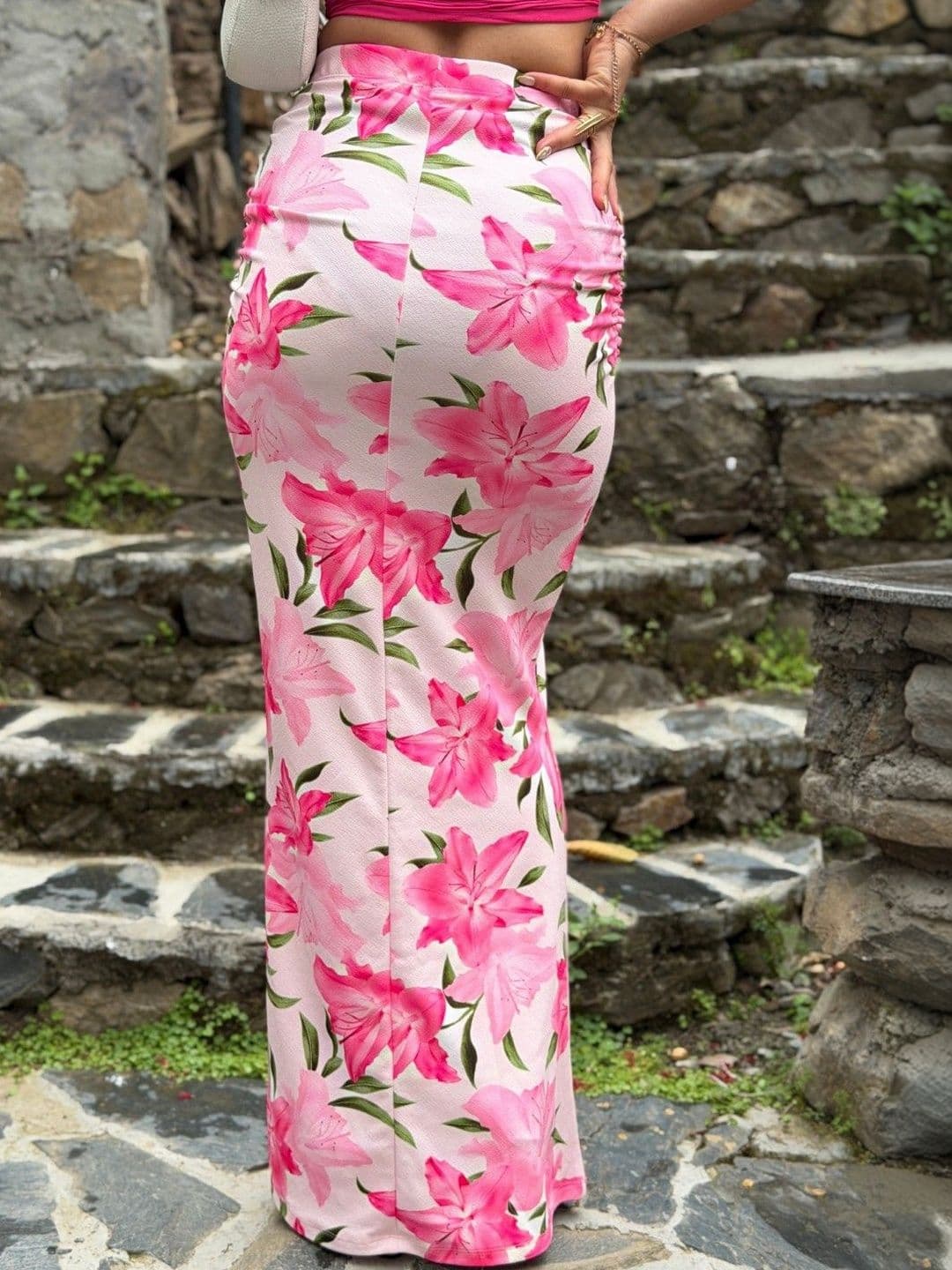 BAESD Women Chiffon Floral Maxi Straight Skirt thumbnail 6
