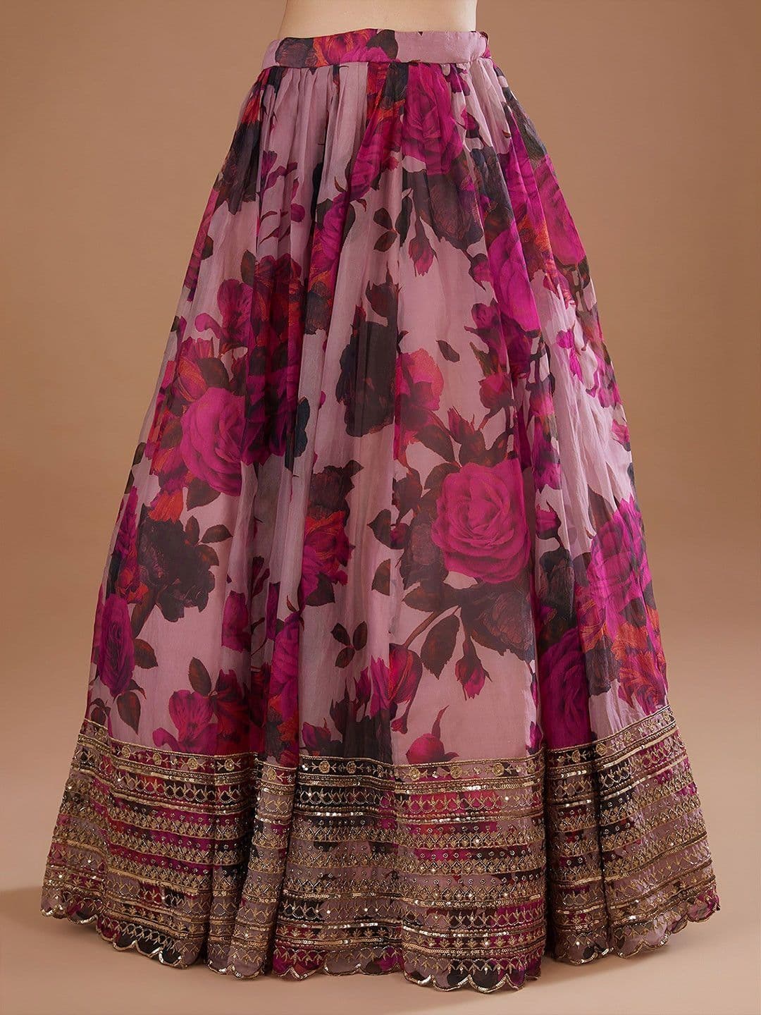 BAESD Embellished Sequinned Semi-Stitched Lehenga & Blouse With Dupatta thumbnail 4