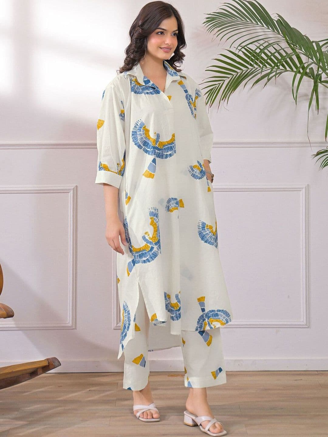 Anouk Rustic Printed Off White Cotton Co Ords for Women thumbnail 5