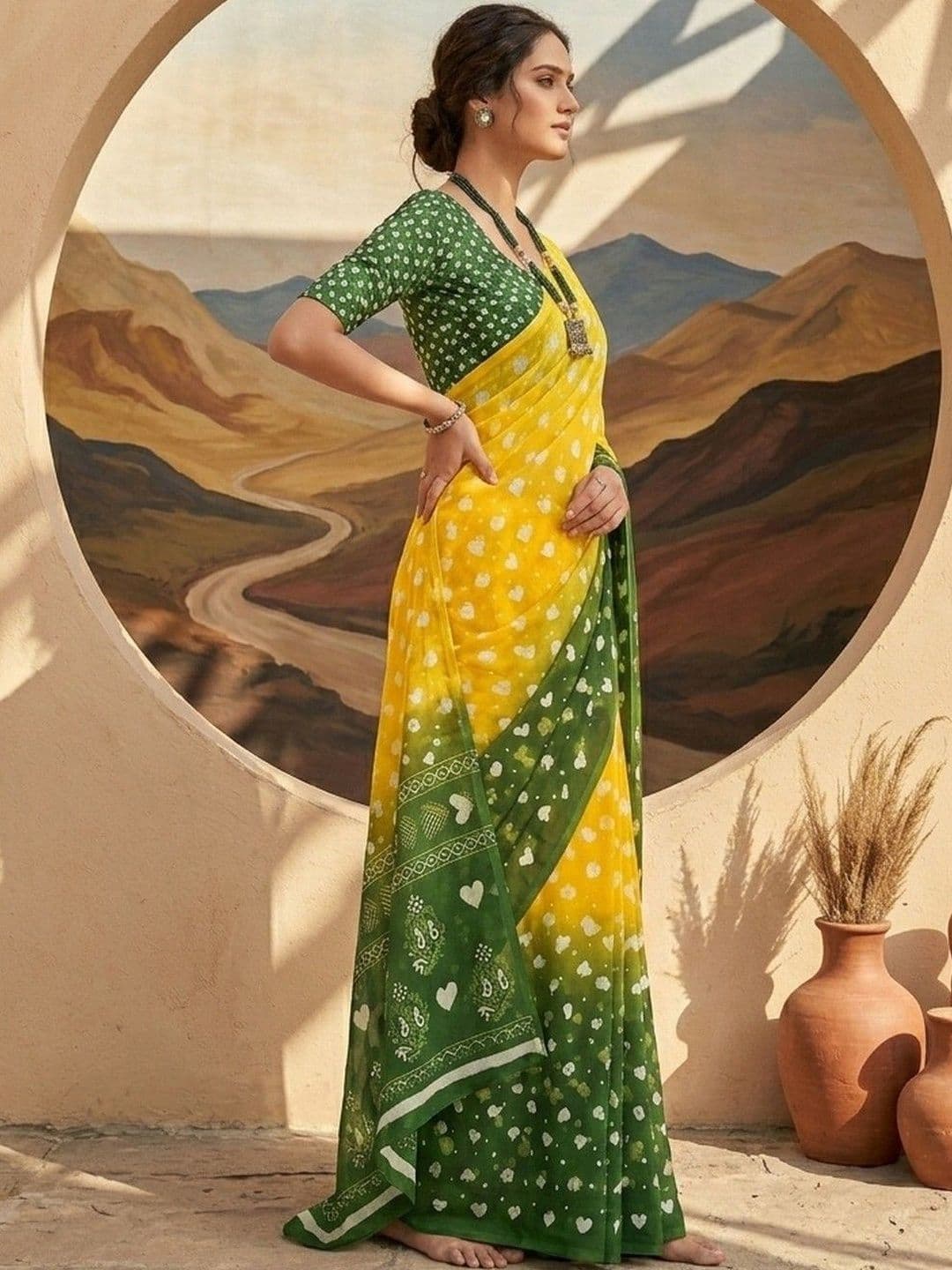 TASRIKA Floral Pure Georgette Designer Saree thumbnail 3