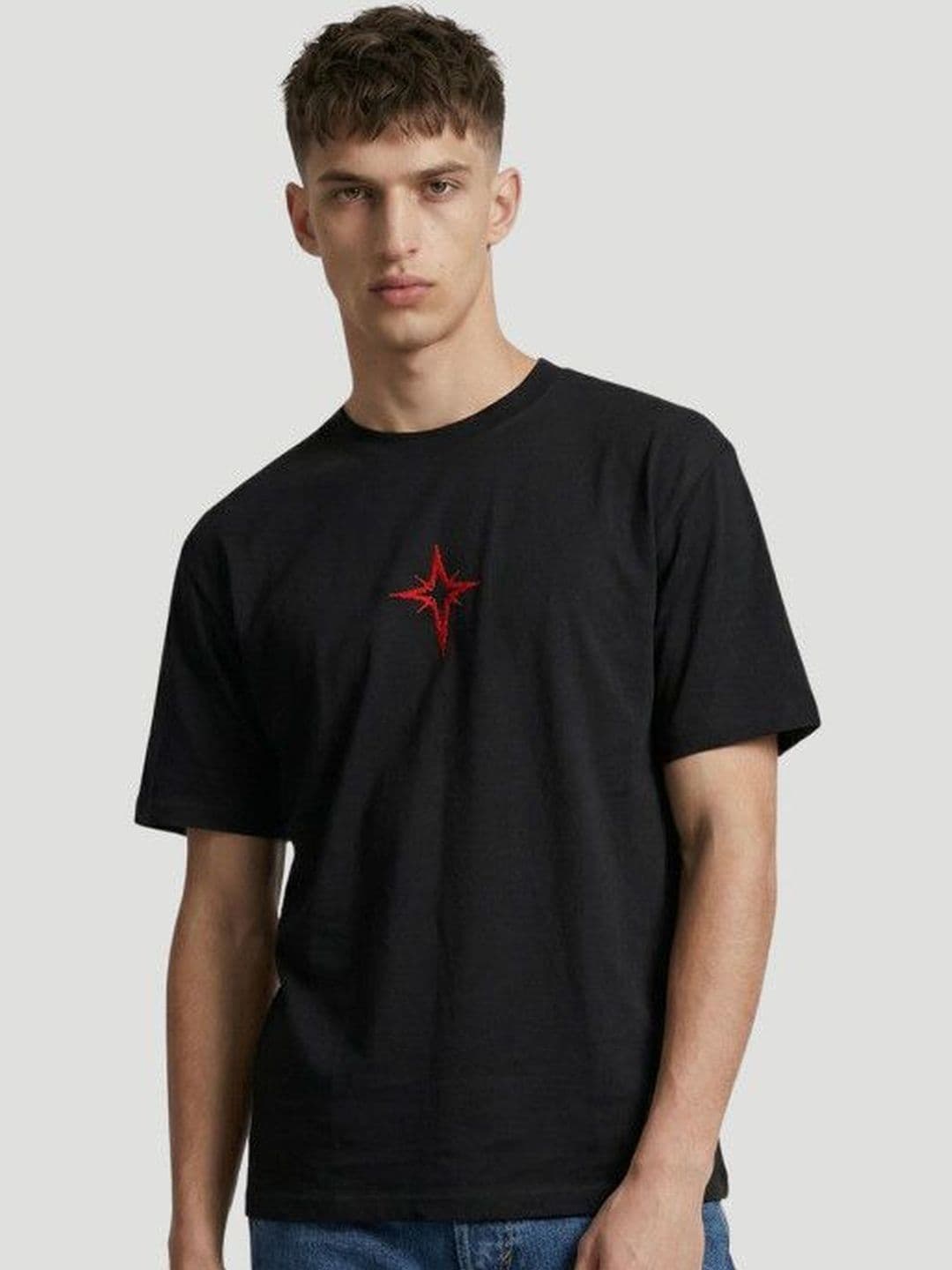 High Star Men Printed Round Neck Oversized T-shirt thumbnail 6