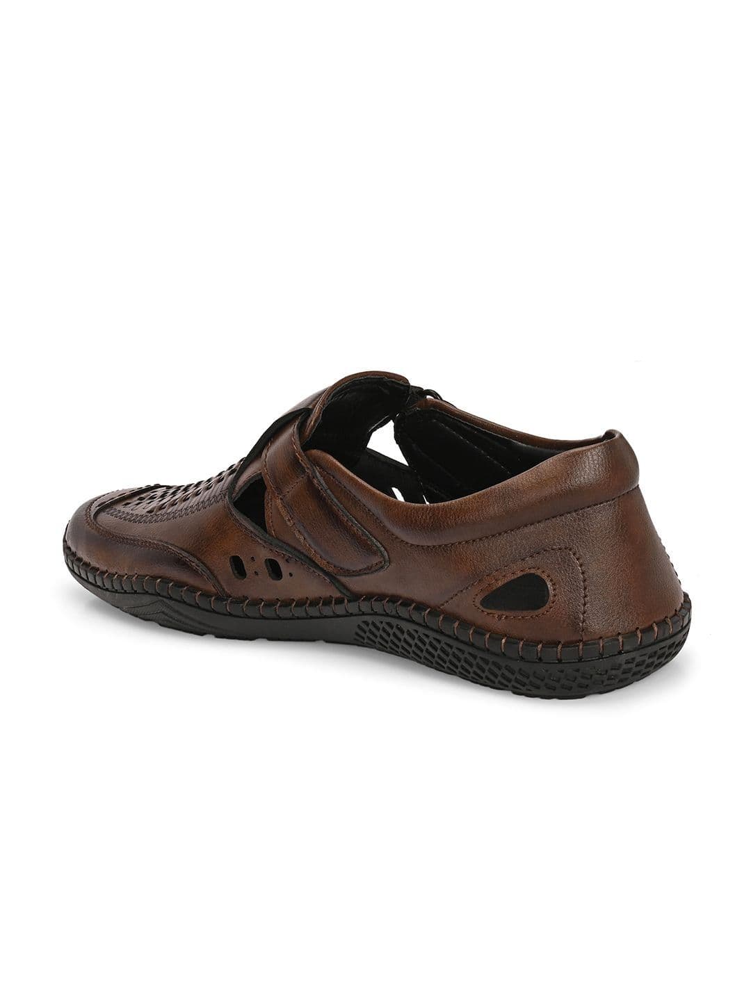 The Roadster Lifestyle Co Men Leather Velcro Fisherman Sandals thumbnail 4