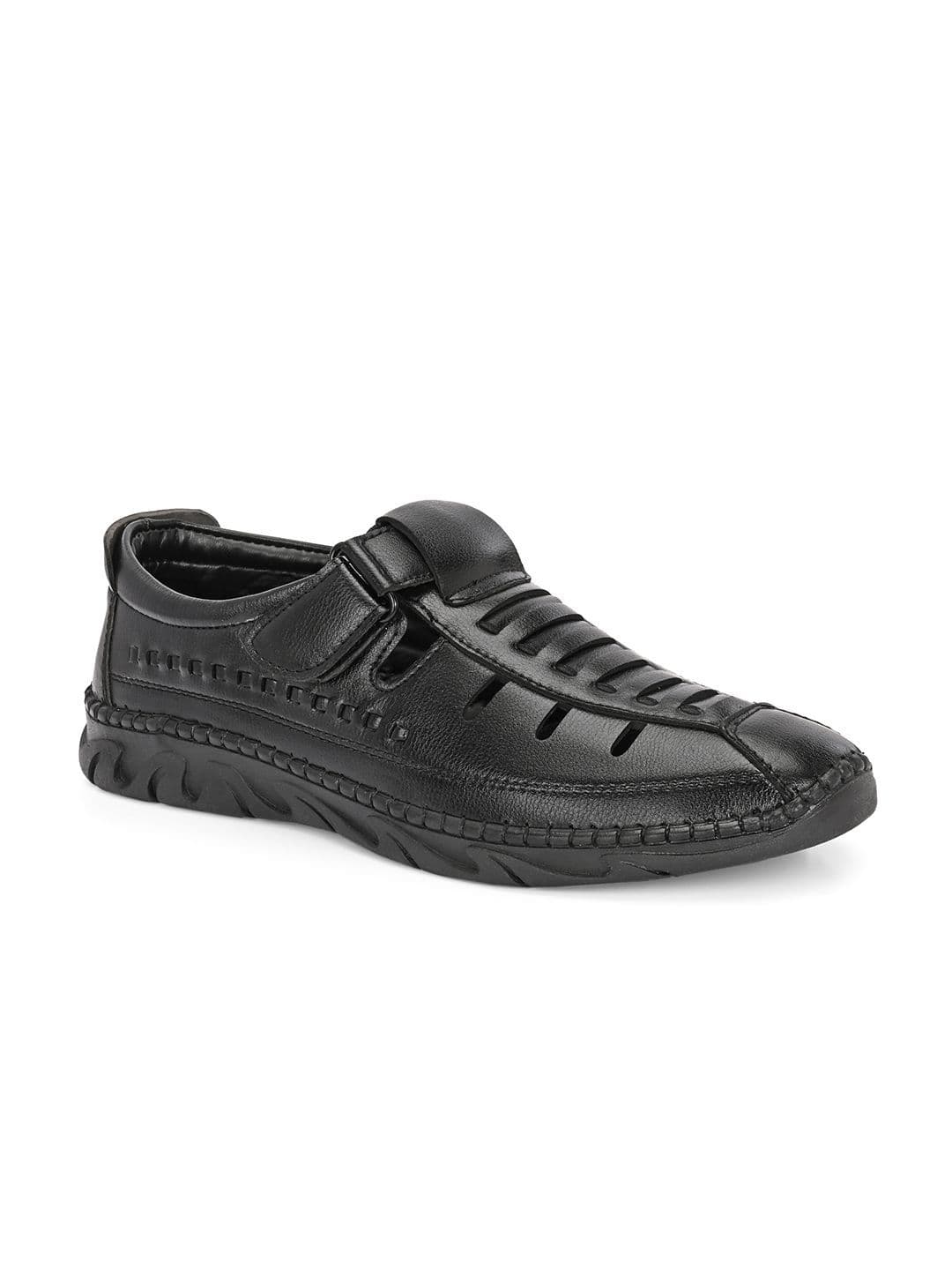 The Roadster Lifestyle Co Men Leather Velcro Fisherman Sandals thumbnail 6