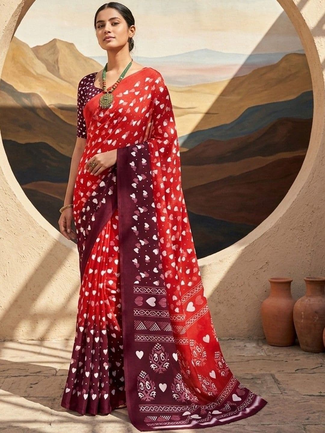 100 Dreams Ethnic Motifs Pure Georgette Designer Saree - view 1