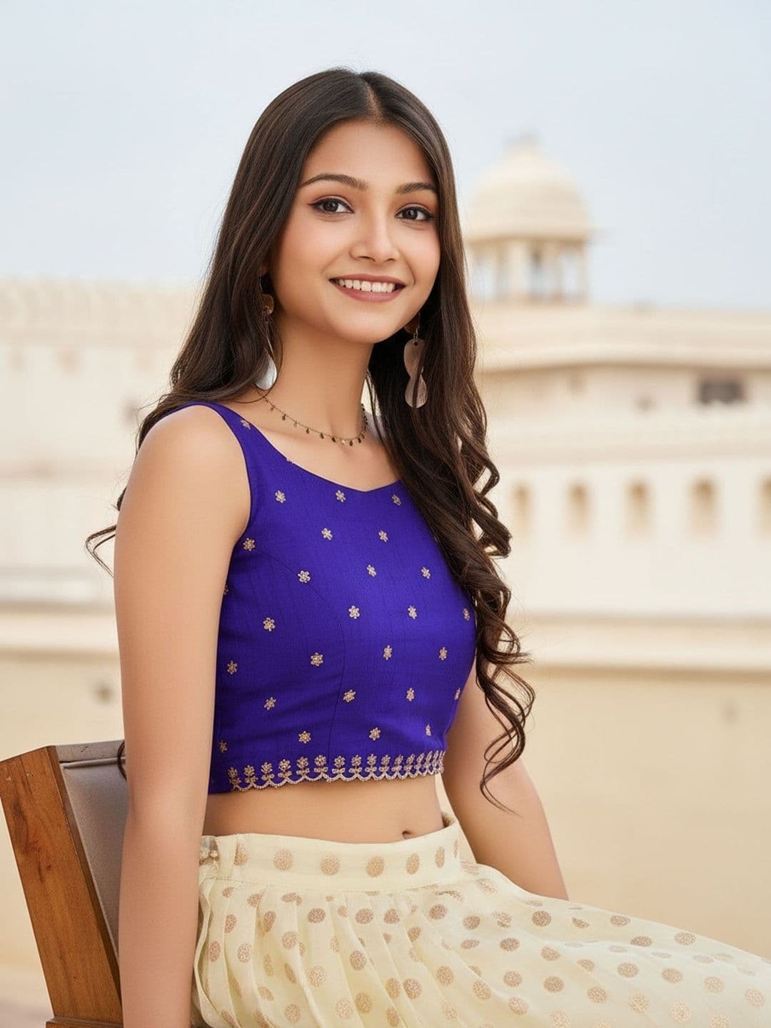 KALANANDI Girls Embroidered Thread Work Semi-Stitched Lehenga & thumbnail 6
