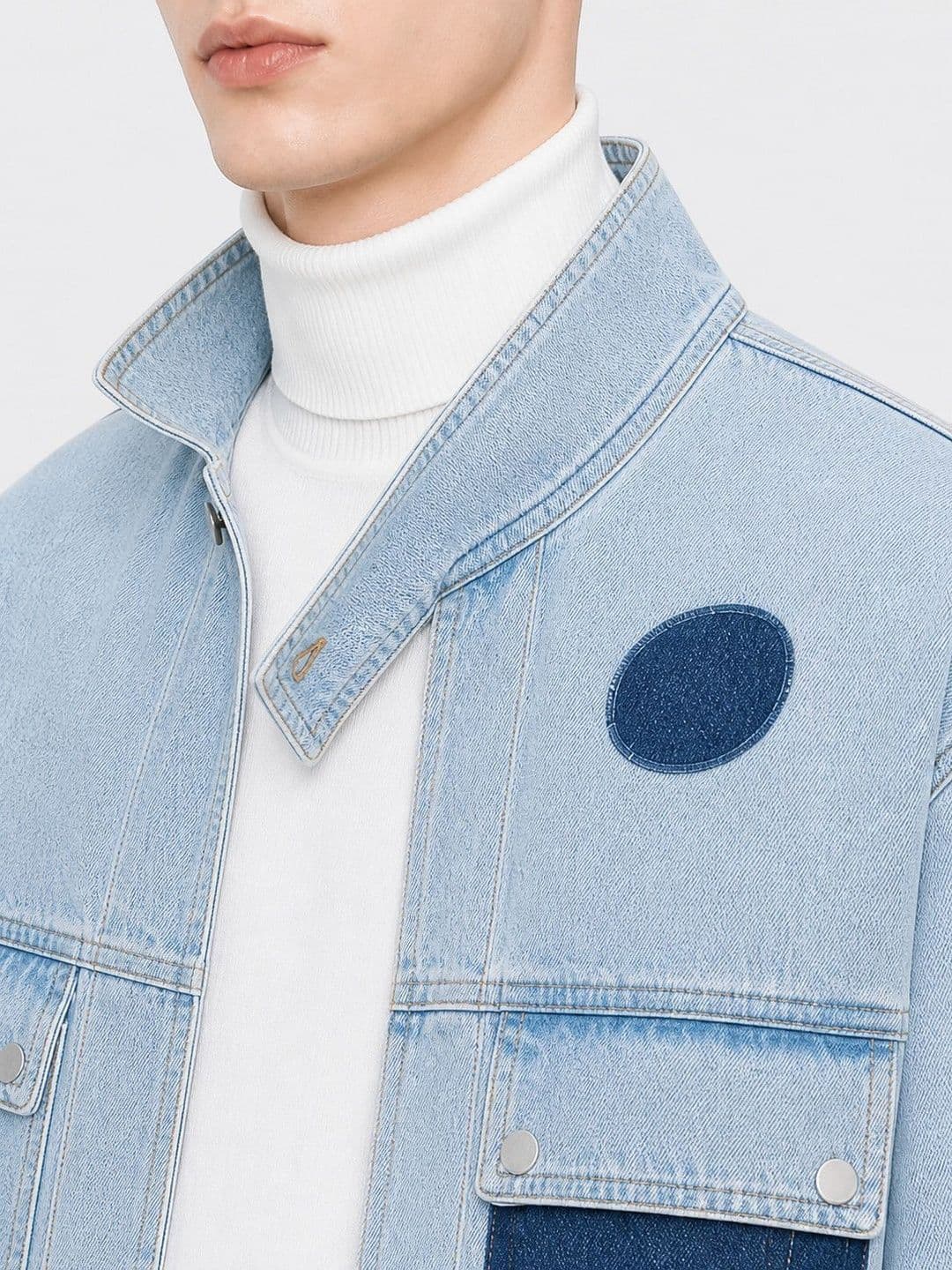 RDSTR Men Denim Jacket with Patchwork thumbnail 2