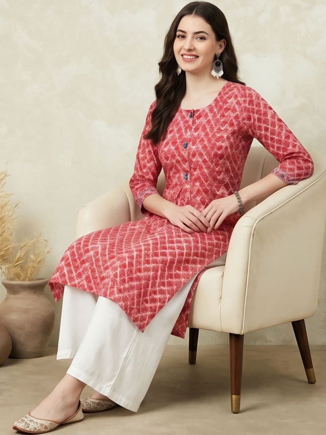 Jaipur Kurti Women Geometric Printed Kurta - view 1