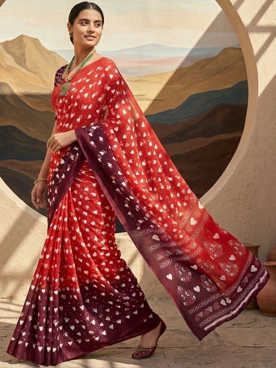100 Dreams Ethnic Motifs Pure Georgette Designer Saree thumbnail 5