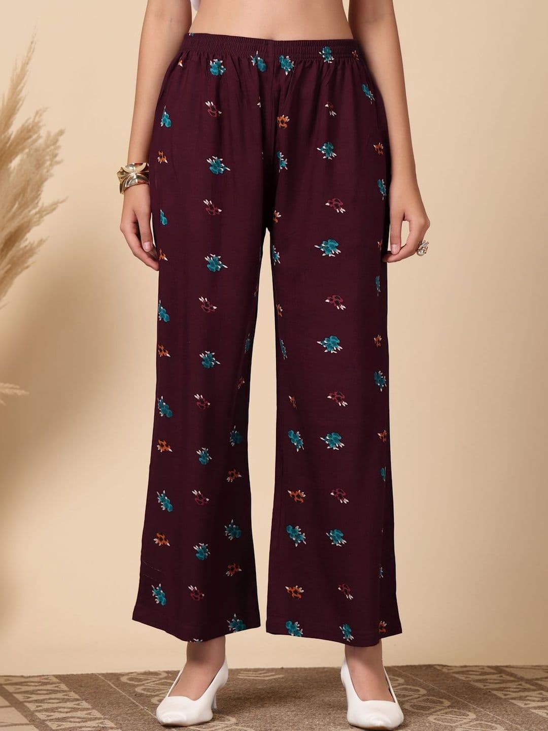 KLOTTHE Women Printed Pure Cotton Straight Palazzos - view 1