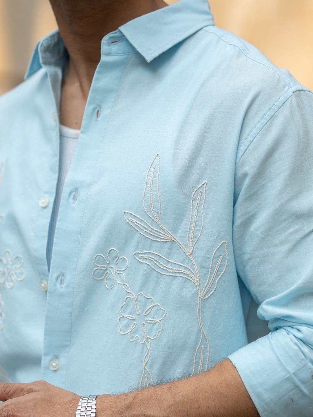 Powerlook Men Spread Collar Long Sleeves Shirt thumbnail 7