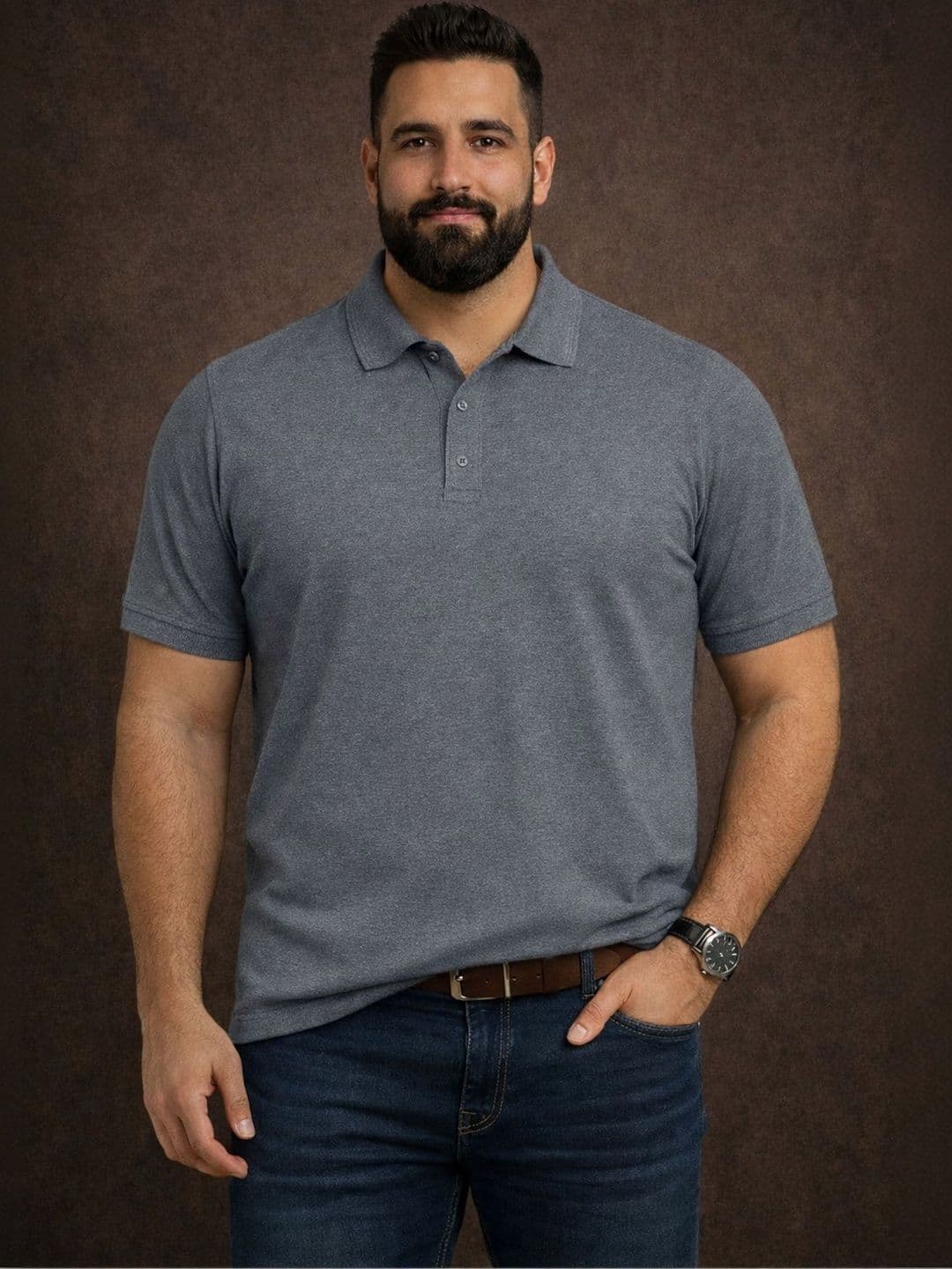 The Roadster Lifestyle Co Polo Collar Oversized Tshirts - view 1