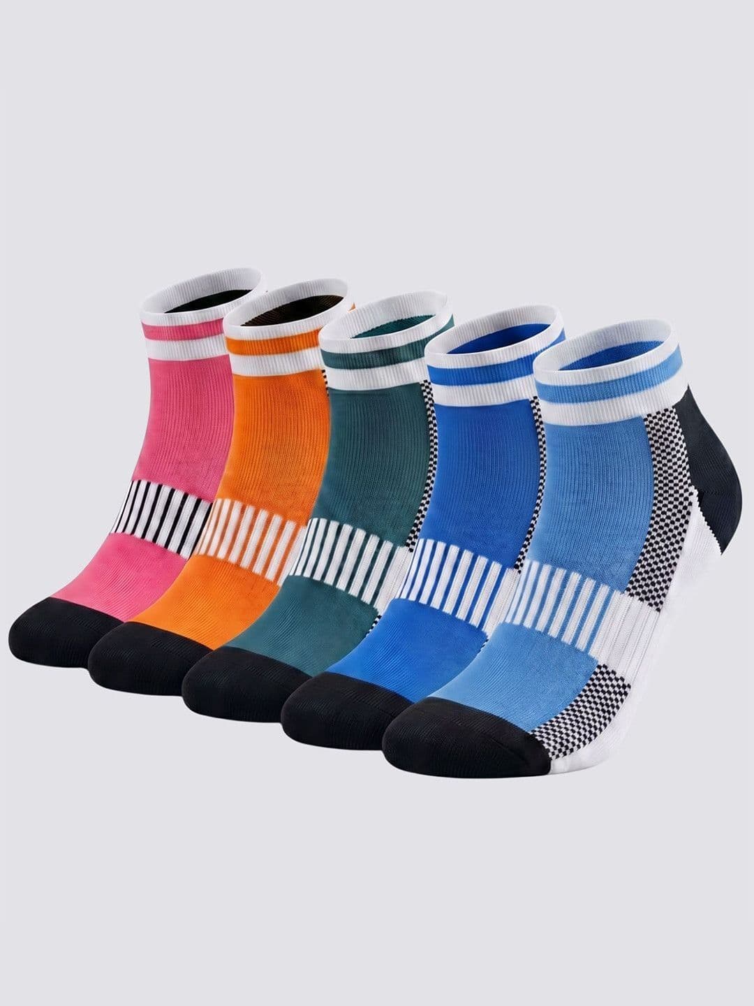 Sockscarving Unisex Pack of 5 Cotton Colourblocked Ankle Length Socks - view 1