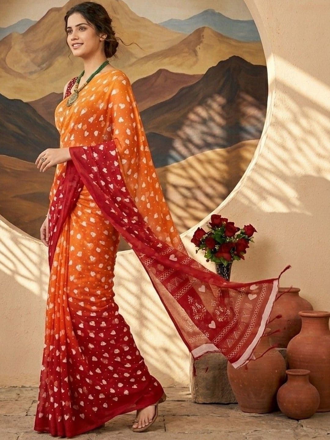 100 Dreams Pure Georgette Saree thumbnail 4