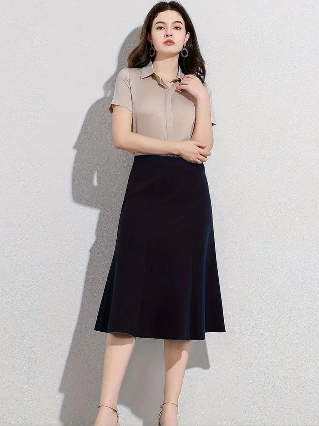 JINJIN FASHION Women Midi A-Line Skirt thumbnail 2