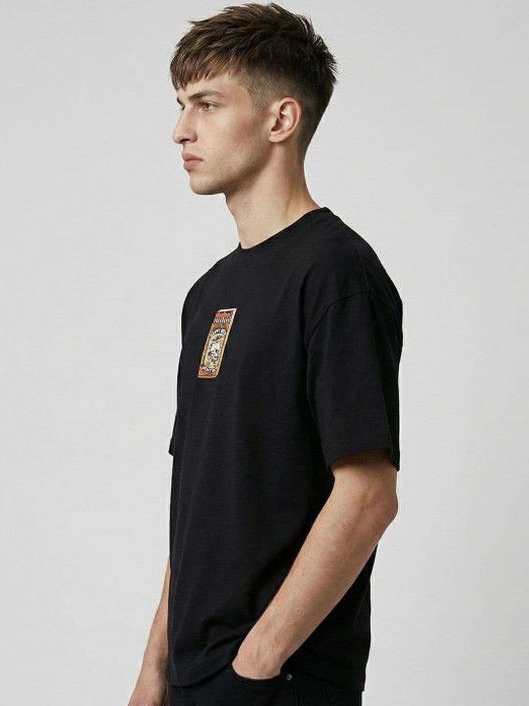 High Star Men Printed Round Neck Oversized T-shirt thumbnail 5
