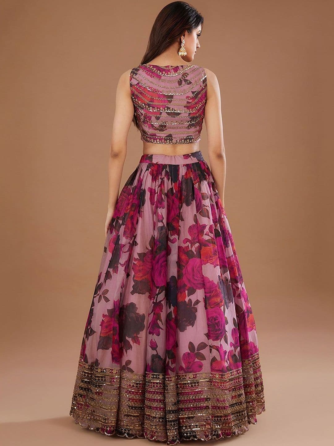 BAESD Embellished Sequinned Semi-Stitched Lehenga & Blouse With Dupatta thumbnail 3