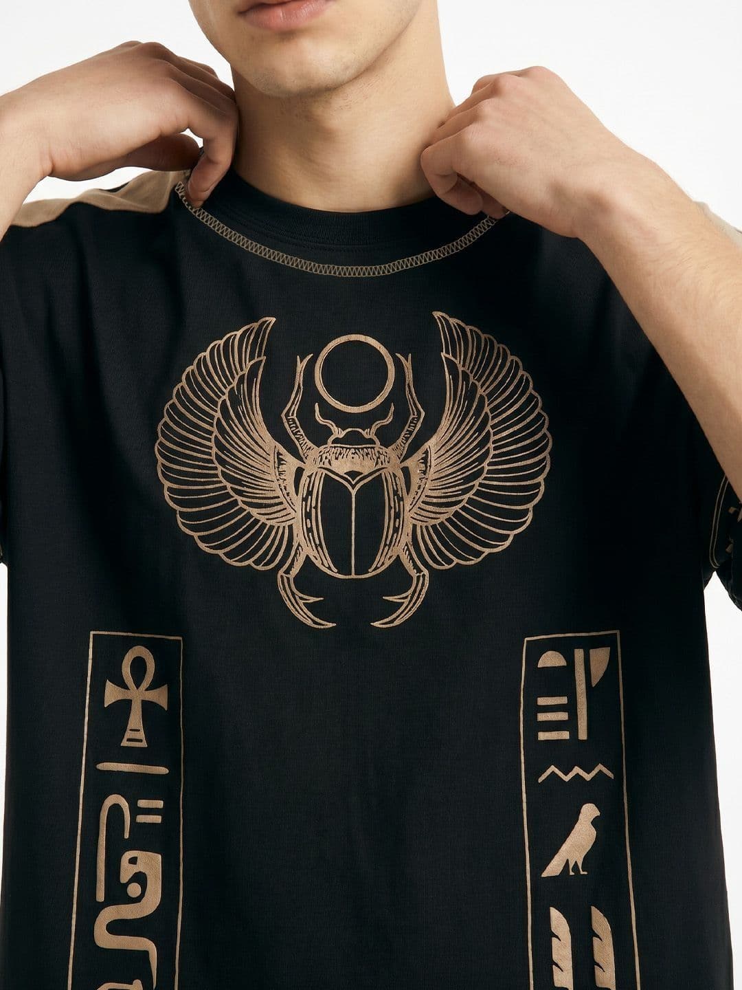 Crazymonk Graphic Printed Round Neck Cotton Oversized T-shirt thumbnail 4